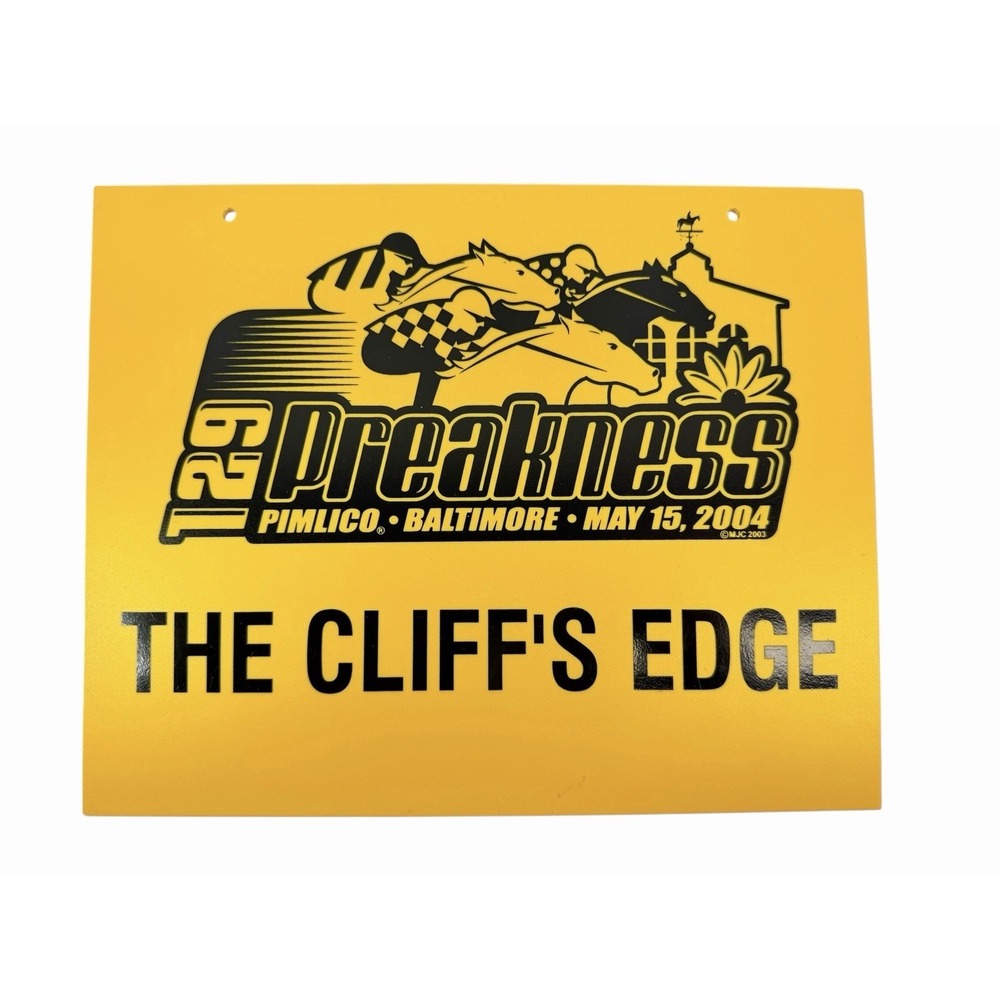 Preakness 129 The Cliff's Edge Horse Stall Sign‎ Unique Collectable Pimlico